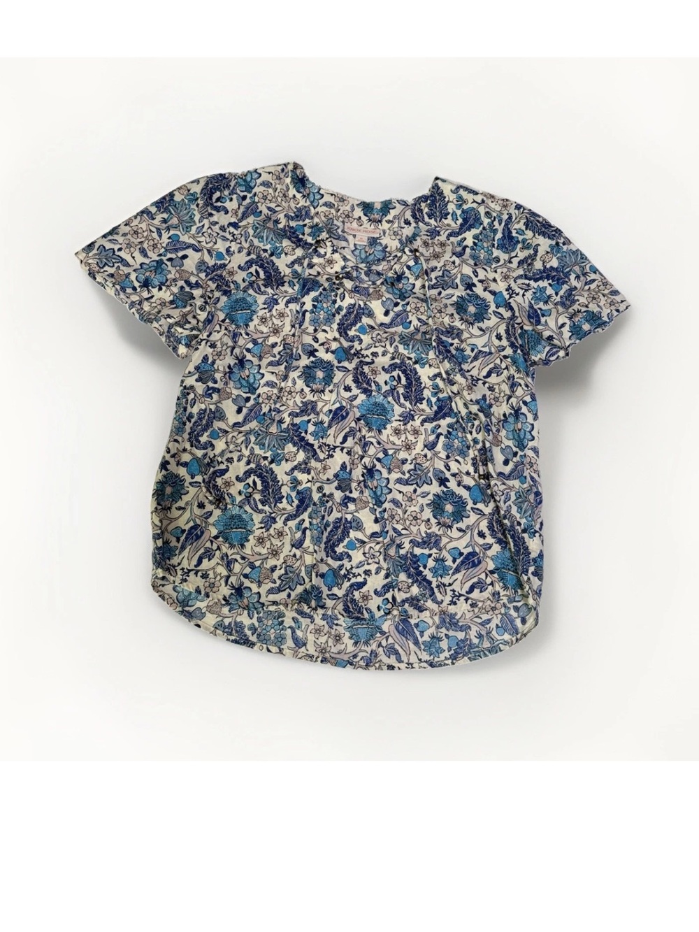 Knox Rose Women's Floral Print Short Sleeve Blouse Size Medium Boho